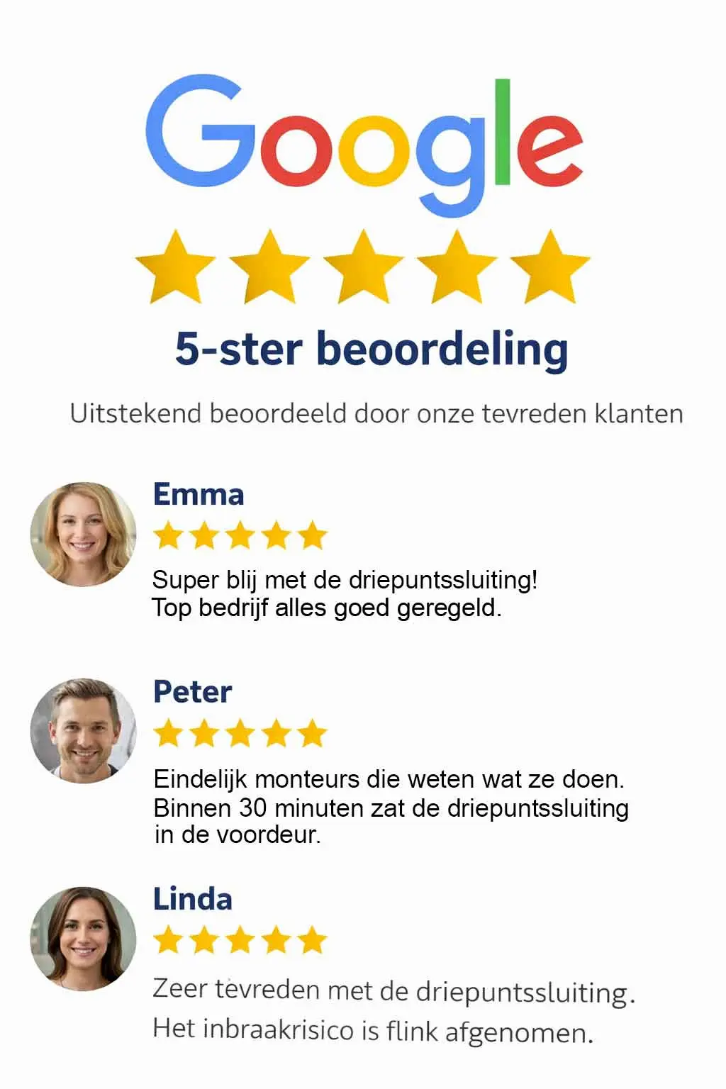 5-sterren-review-google-driepuntssluiting-plaatsen