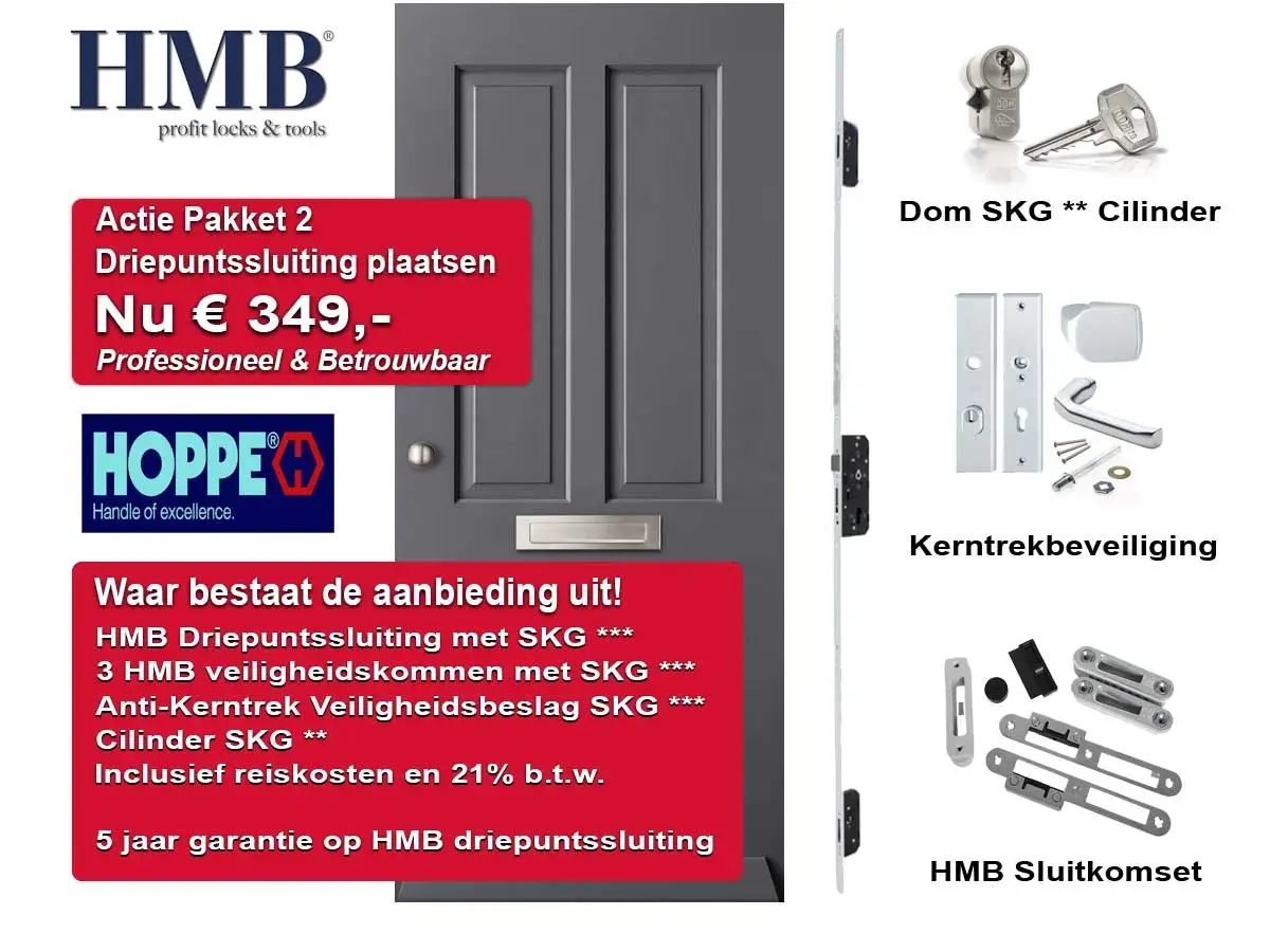 driepuntslot plaatsen deur