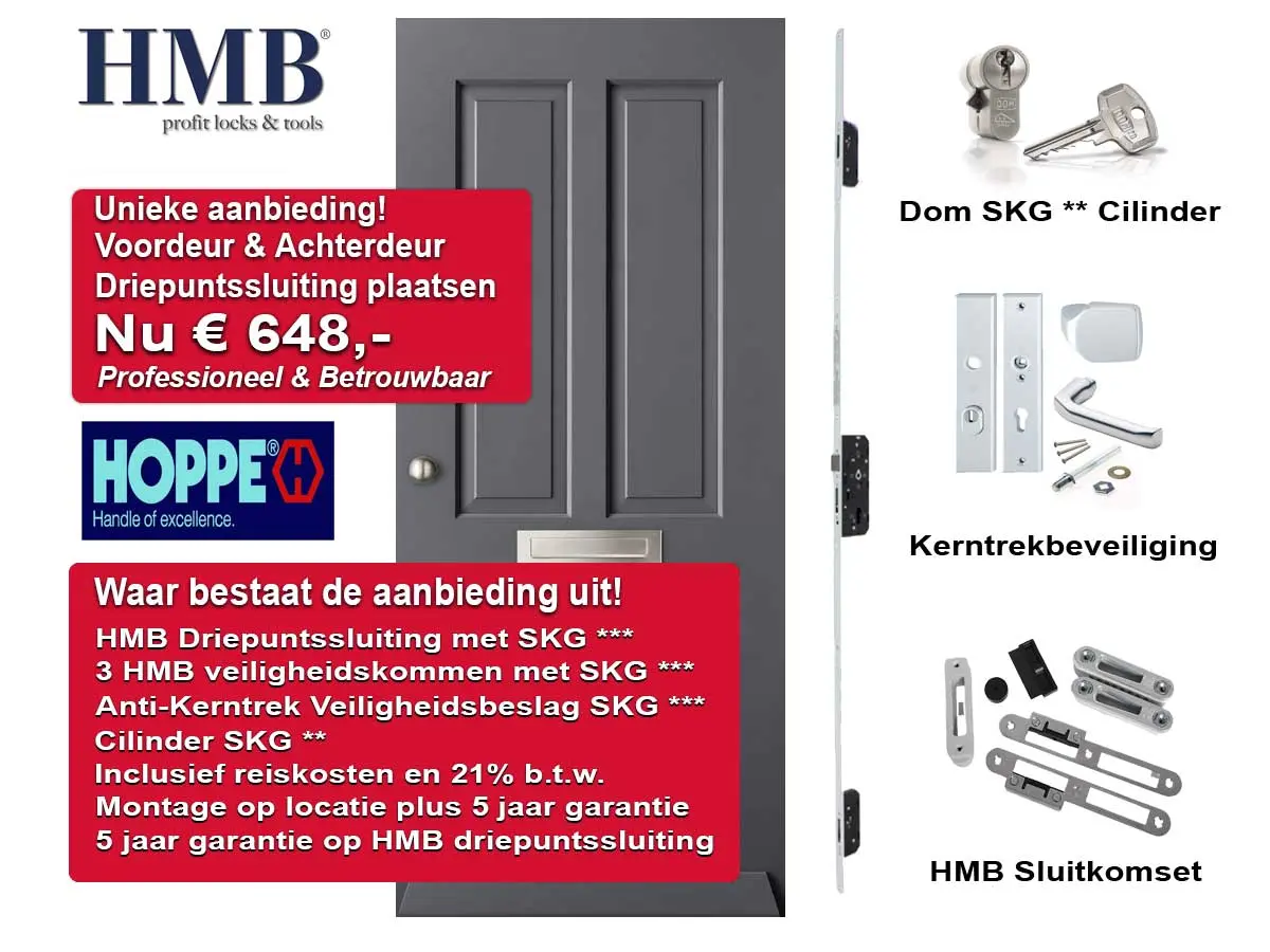 driepuntssloten plaatsen deuren